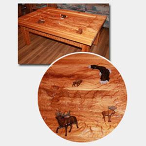 cnc machine carve coffee table|Unique Wildlife Scene Coffee Table .